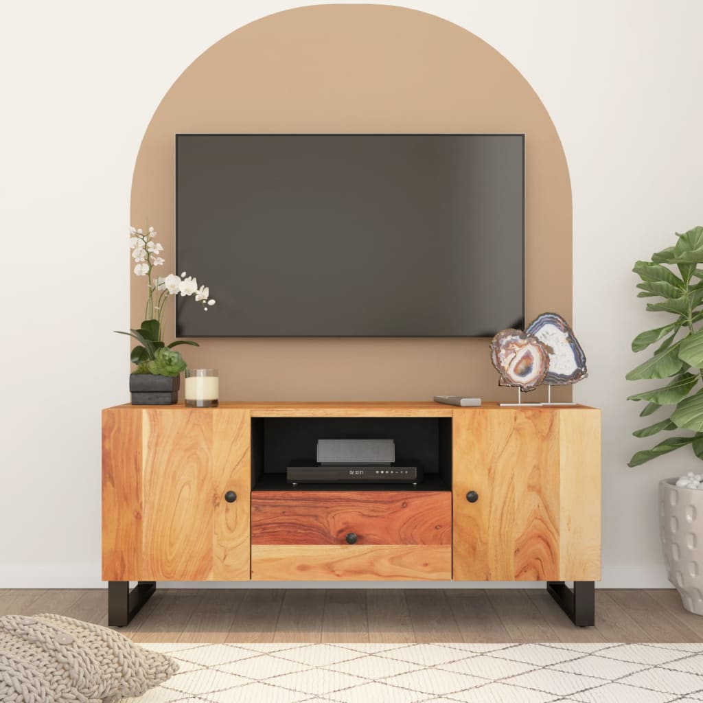 Tv-meubel 105x33,5x46 cm massief acaciahout en bewerkt hout is nu te koop bij PeponiXL, paradijselijk wonen!