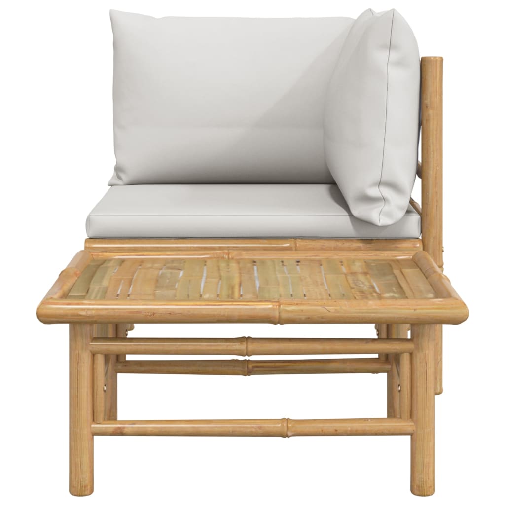 2-delige Loungeset met kussens bamboe lightgrijs is nu te koop bij PeponiXL, paradijselijk wonen!