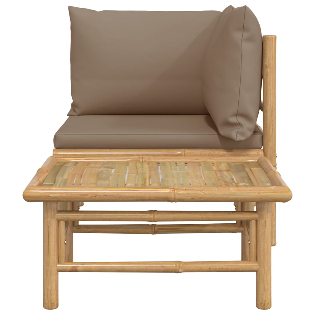 2-delige Loungeset met kussens bamboe taupe is nu te koop bij PeponiXL, paradijselijk wonen!