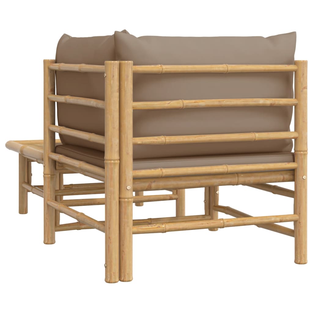 2-delige Loungeset met kussens bamboe taupe is nu te koop bij PeponiXL, paradijselijk wonen!