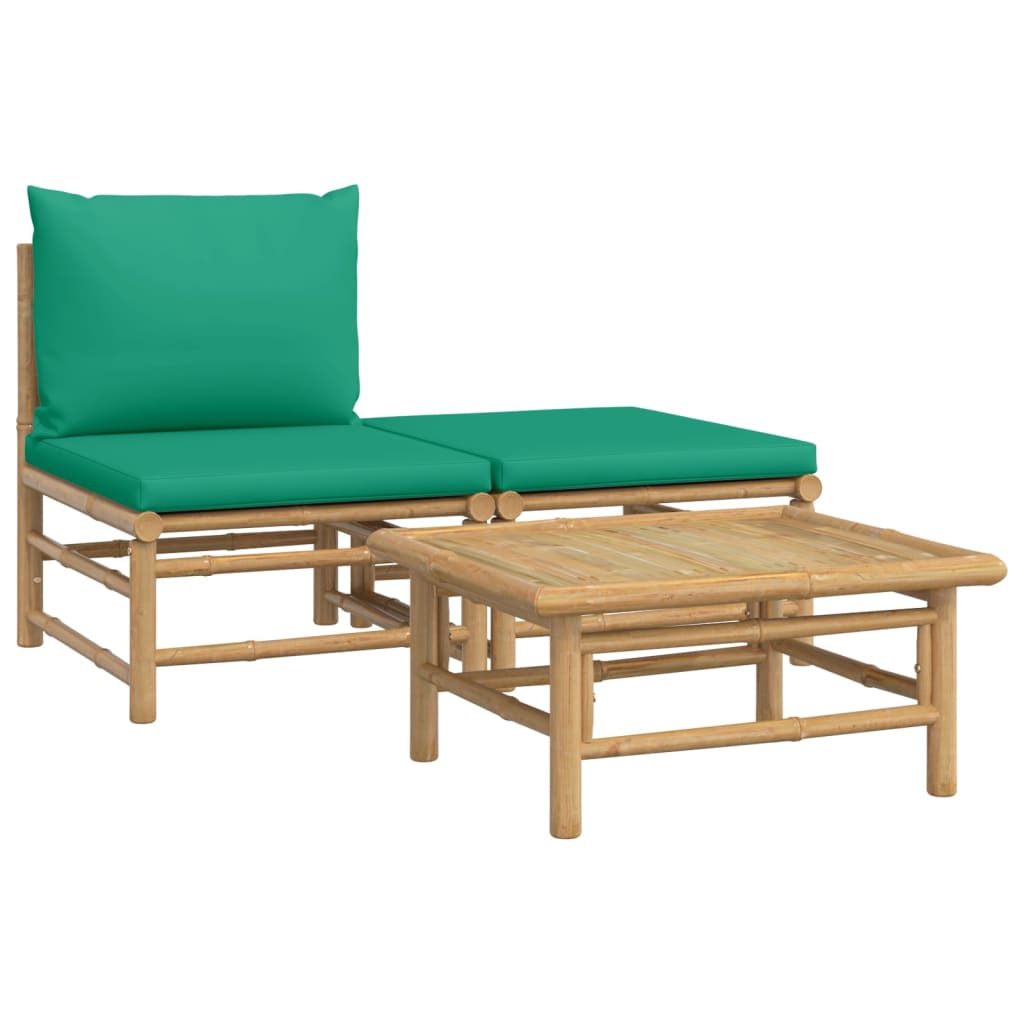 3-delige Loungeset met kussens bamboe groen is nu te koop bij PeponiXL, paradijselijk wonen!