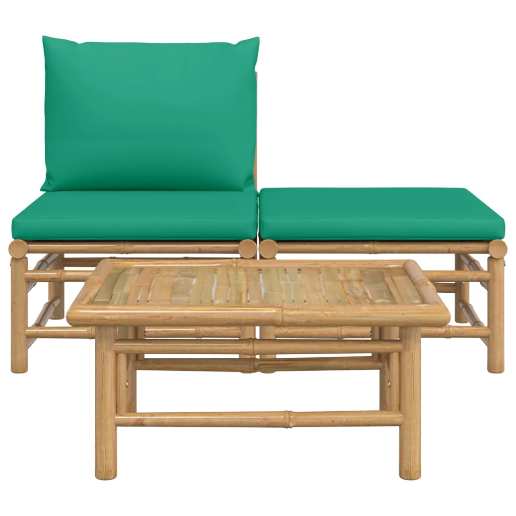 3-delige Loungeset met kussens bamboe groen is nu te koop bij PeponiXL, paradijselijk wonen!