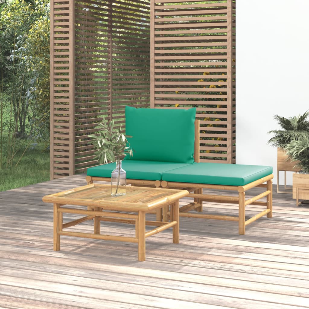 3-delige Loungeset met kussens bamboe groen is nu te koop bij PeponiXL, paradijselijk wonen!