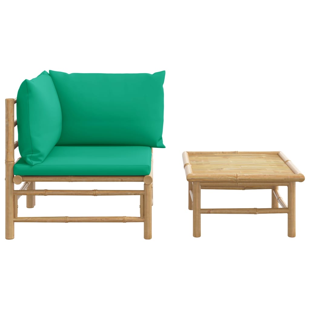 2-delige Loungeset met kussens bamboe groen is nu te koop bij PeponiXL, paradijselijk wonen!