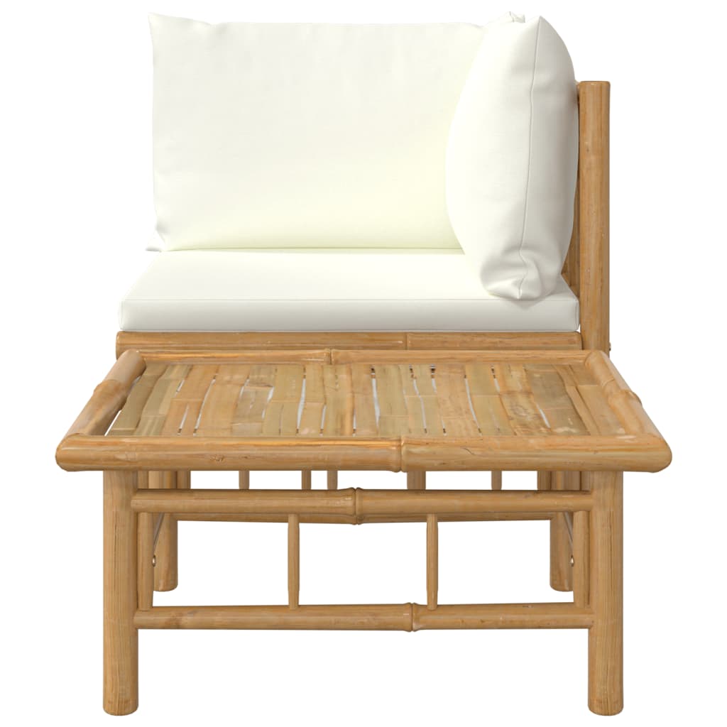 2-delige Loungeset met kussens bamboe crèmewit is nu te koop bij PeponiXL, paradijselijk wonen!