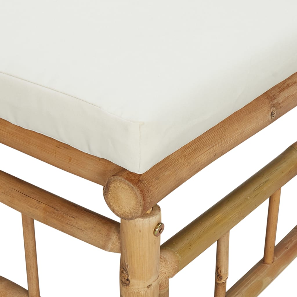 2-delige Loungeset met kussens bamboe crèmewit is nu te koop bij PeponiXL, paradijselijk wonen!