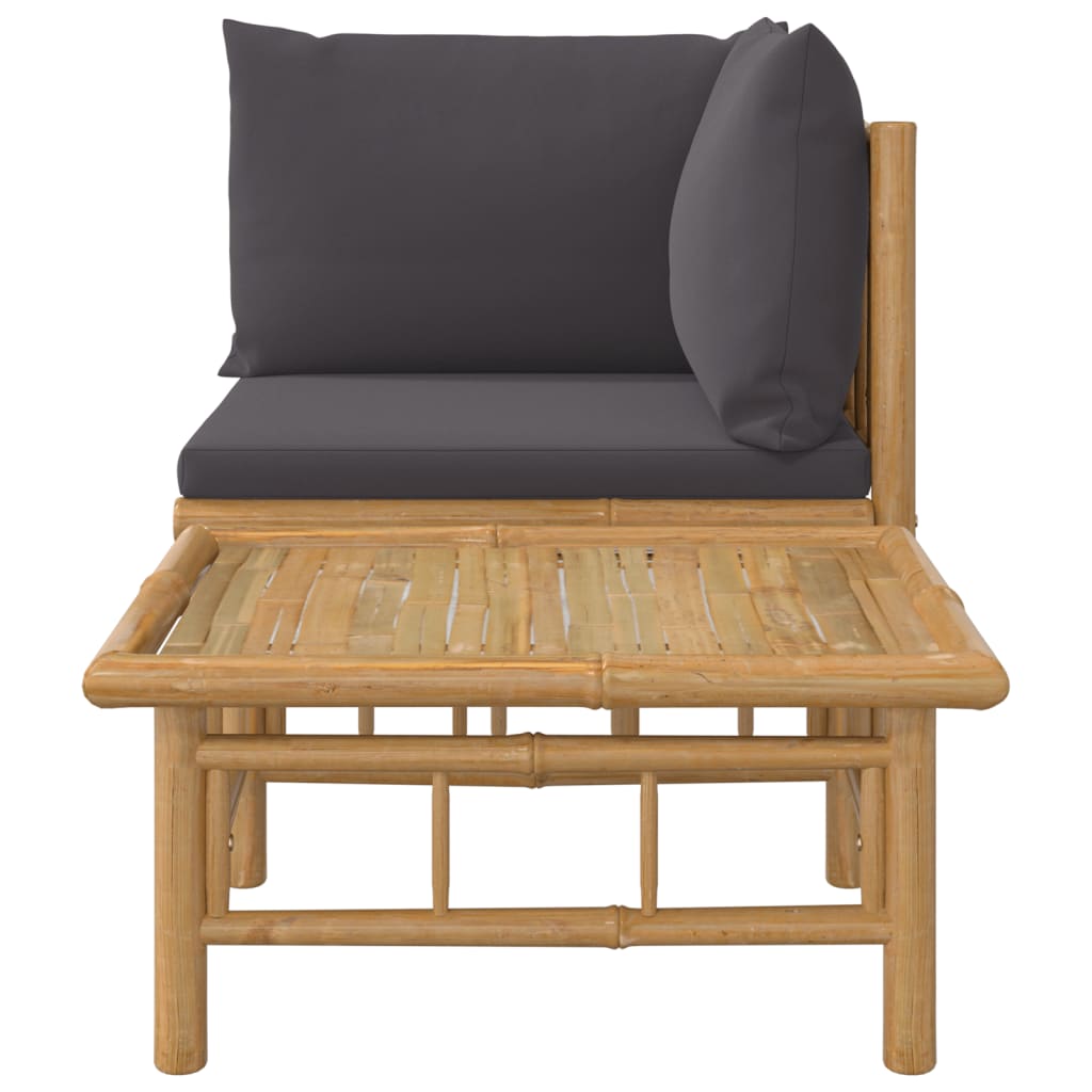 2-delige Loungeset met kussens bamboe donkergrijs is nu te koop bij PeponiXL, paradijselijk wonen!
