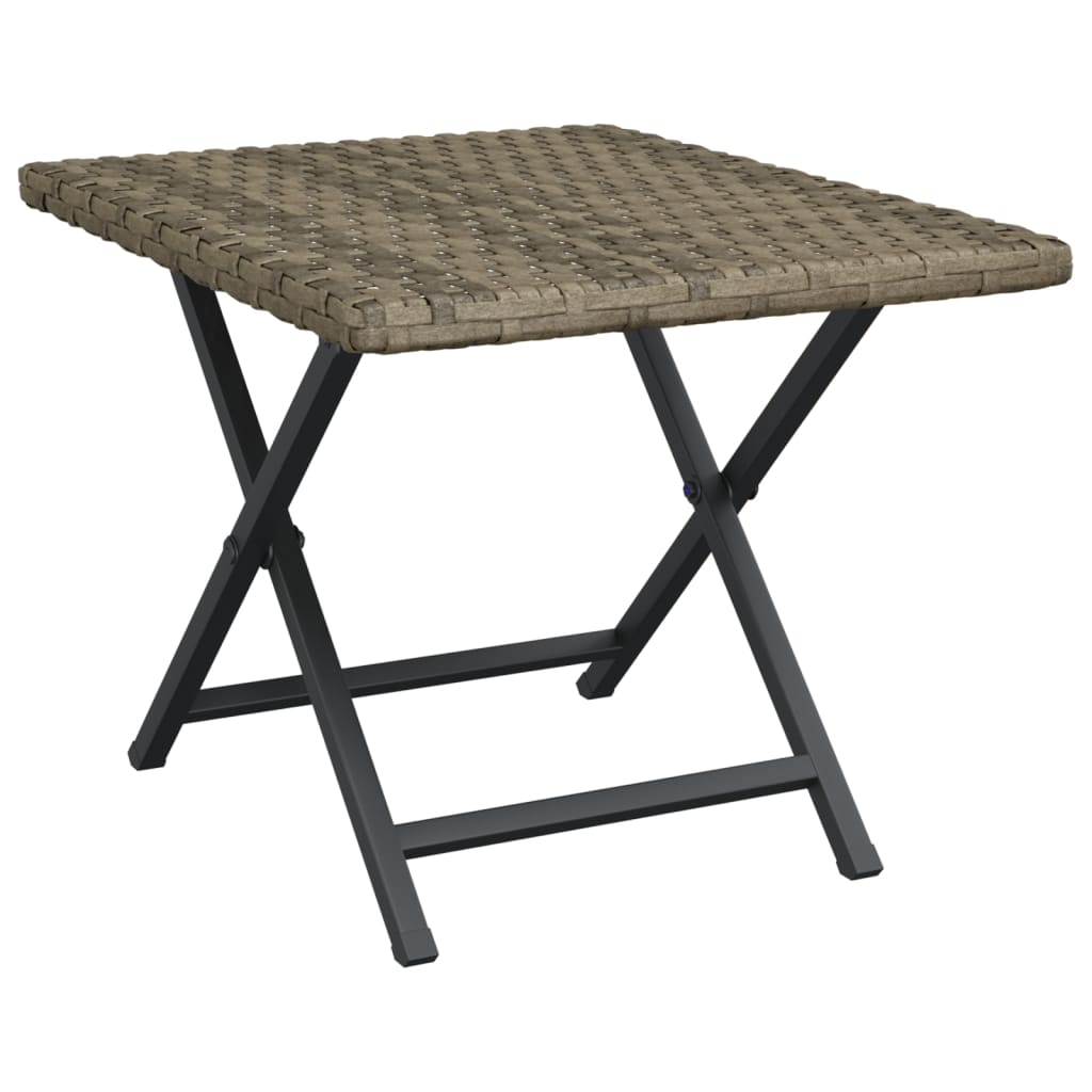 Tafel inklapbaar 45x35x32 cm poly rattan grijs is nu te koop bij PeponiXL, paradijselijk wonen!