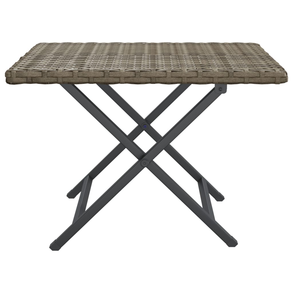 Tafel inklapbaar 45x35x32 cm poly rattan grijs is nu te koop bij PeponiXL, paradijselijk wonen!