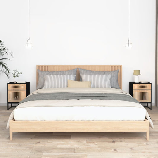 Nachtkastjes 2 st 40x30x55,5 cm bewerkt hout en ijzer zwart is nu te koop bij PeponiXL, paradijselijk wonen!