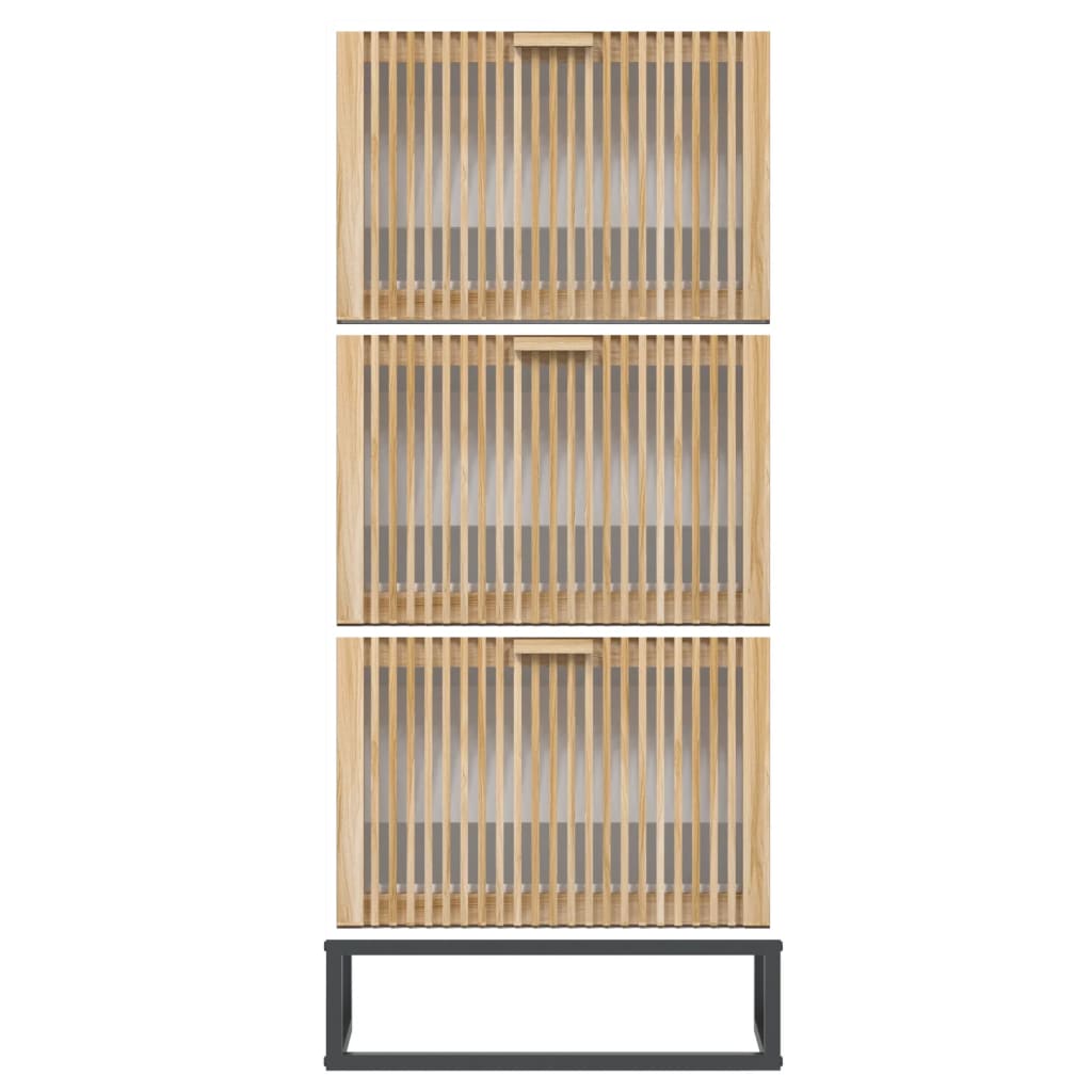 Schoenenkast 52x25x120 cm bewerkt hout wit is nu te koop bij PeponiXL, paradijselijk wonen!