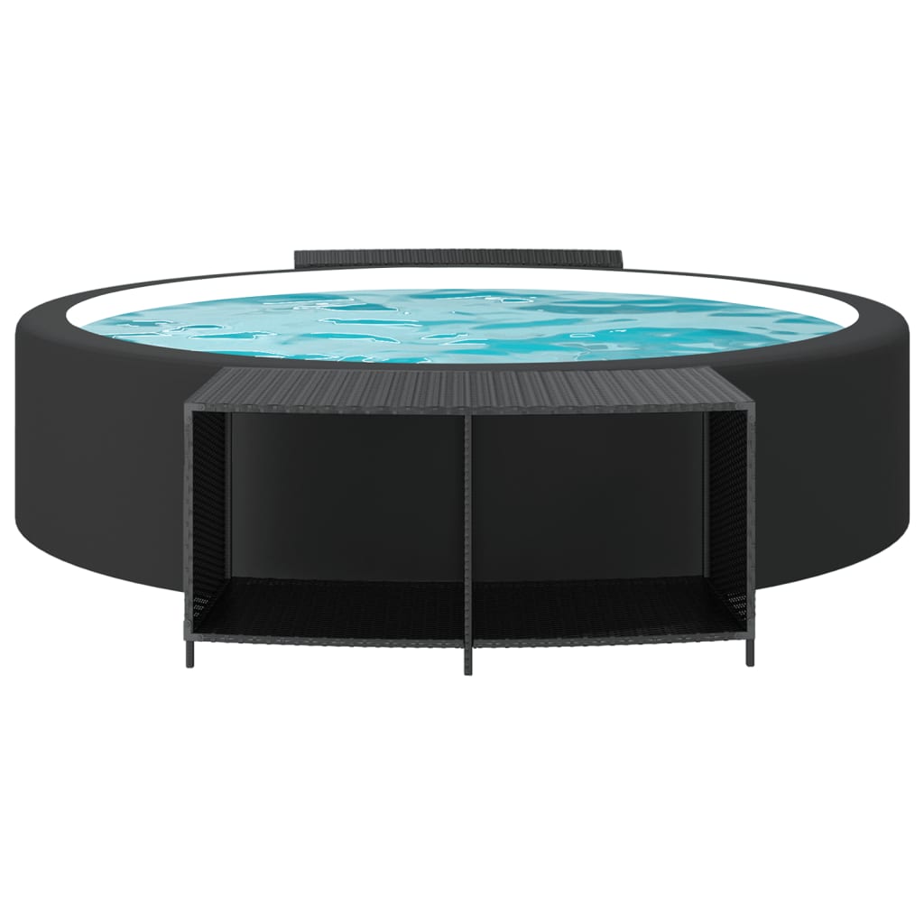Opbergschappen 2 st poly rattan zwart is nu te koop bij PeponiXL, paradijselijk wonen!