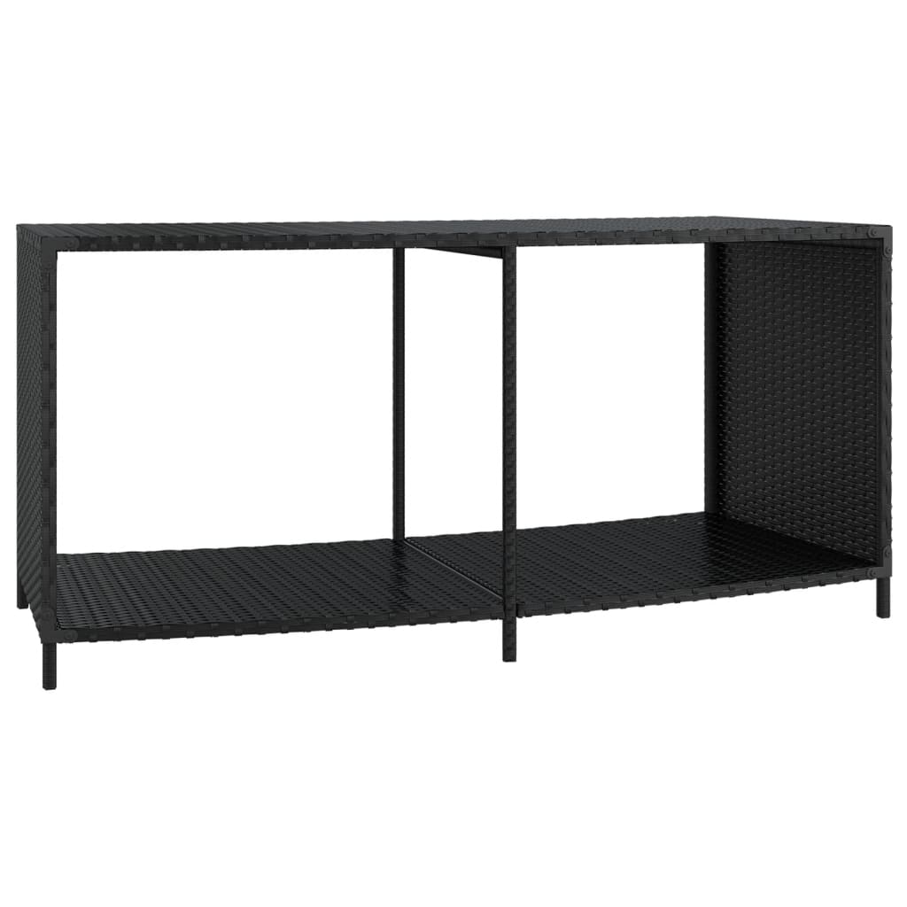 Opbergschappen 2 st poly rattan zwart is nu te koop bij PeponiXL, paradijselijk wonen!