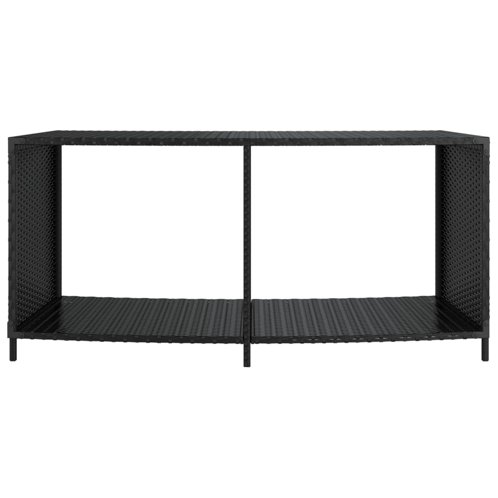 Opbergschappen 2 st poly rattan zwart is nu te koop bij PeponiXL, paradijselijk wonen!