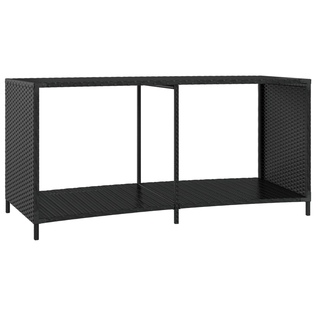 Opbergschappen 2 st poly rattan zwart is nu te koop bij PeponiXL, paradijselijk wonen!
