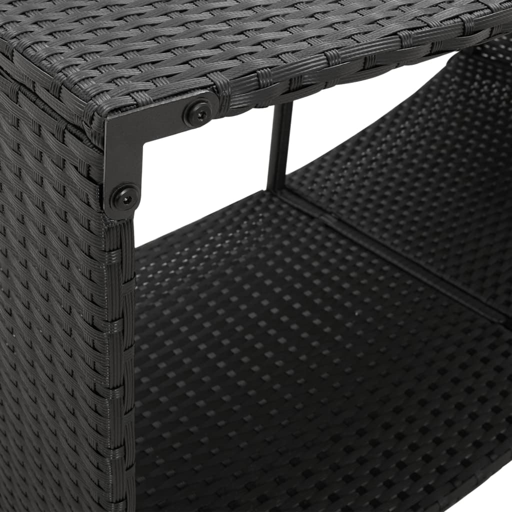 Opbergschappen 2 st poly rattan zwart is nu te koop bij PeponiXL, paradijselijk wonen!