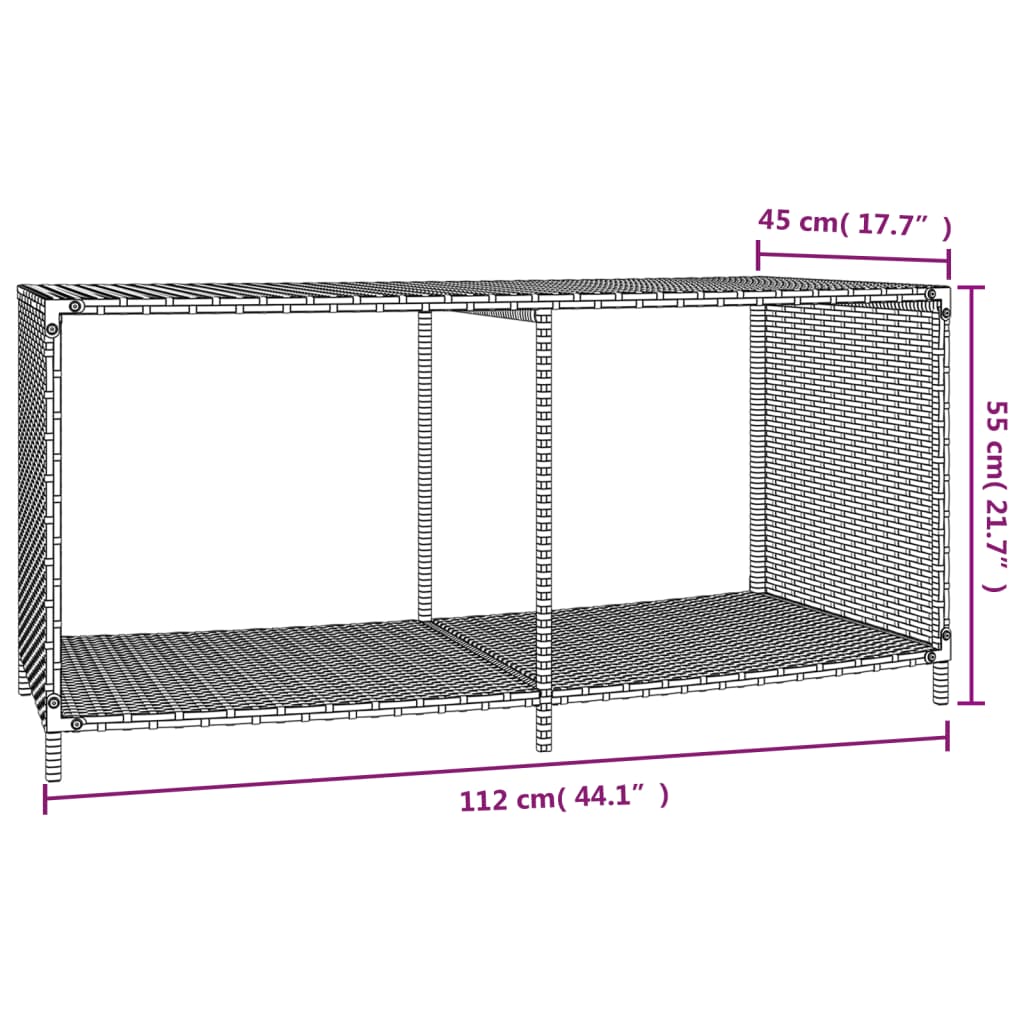 Opbergschappen 2 st poly rattan zwart is nu te koop bij PeponiXL, paradijselijk wonen!