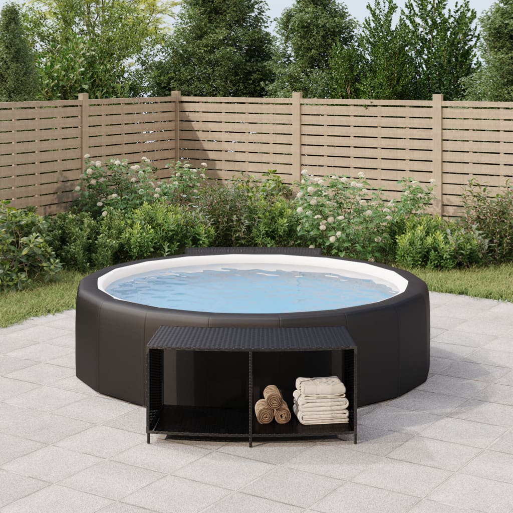 Opbergschappen 2 st poly rattan zwart is nu te koop bij PeponiXL, paradijselijk wonen!