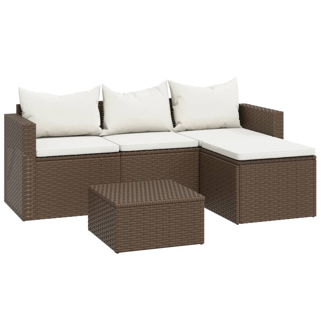 Loungeset poly rattan bruin is nu te koop bij PeponiXL, paradijselijk wonen!