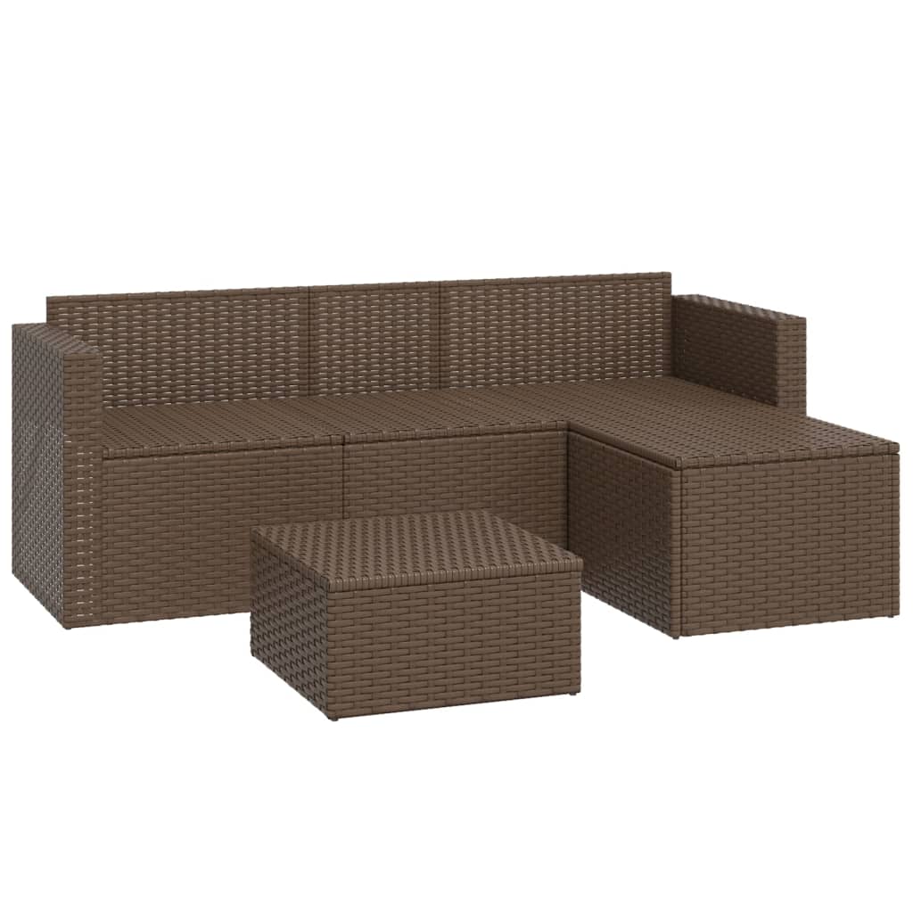 Loungeset poly rattan bruin is nu te koop bij PeponiXL, paradijselijk wonen!