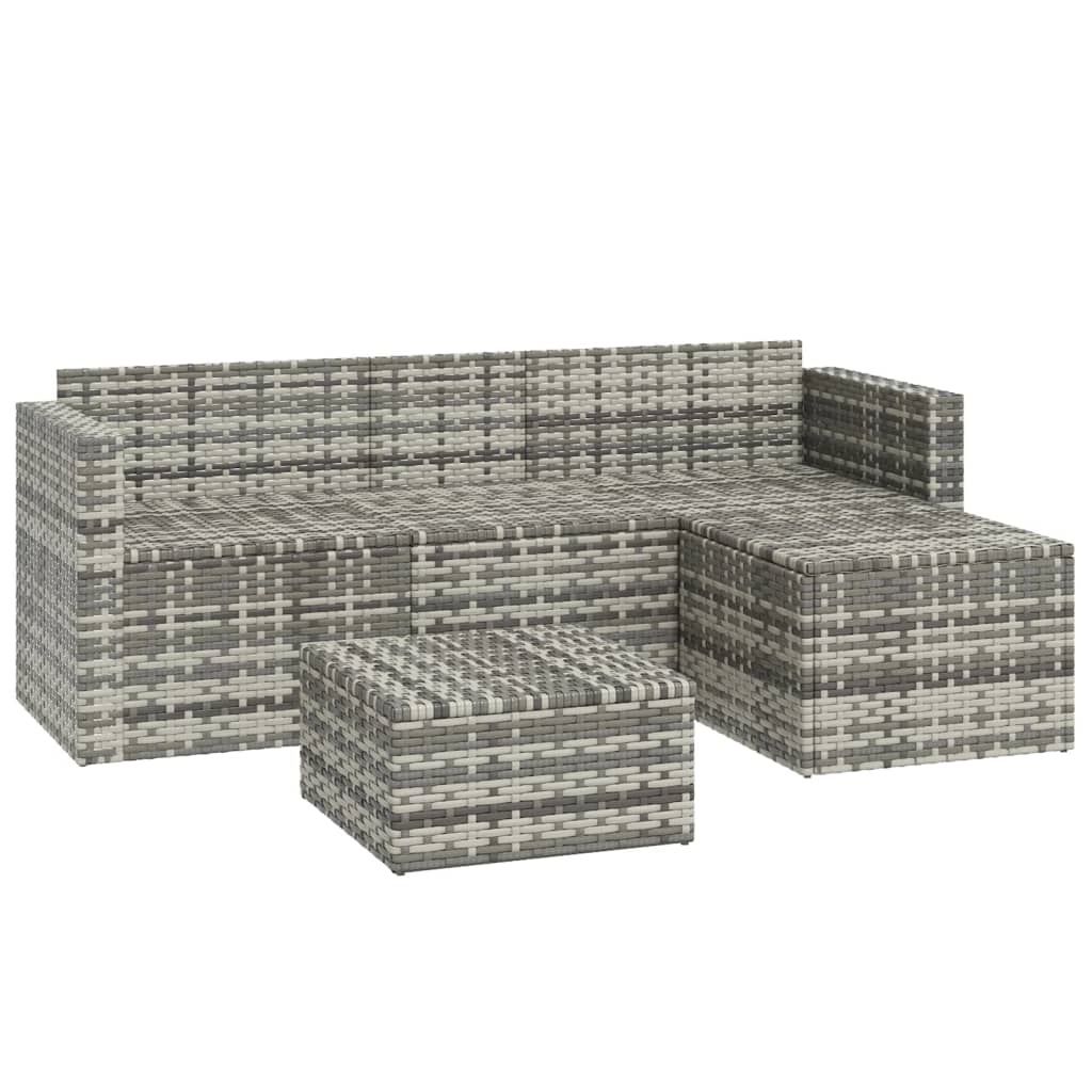 3-delige Loungeset met kussens poly rattan grijs is nu te koop bij PeponiXL, paradijselijk wonen!