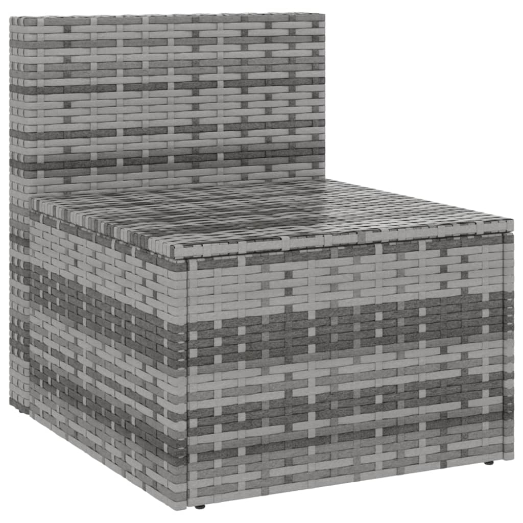 Tuinmiddenbank met kussens 2 st poly rattan grijs is nu te koop bij PeponiXL, paradijselijk wonen!