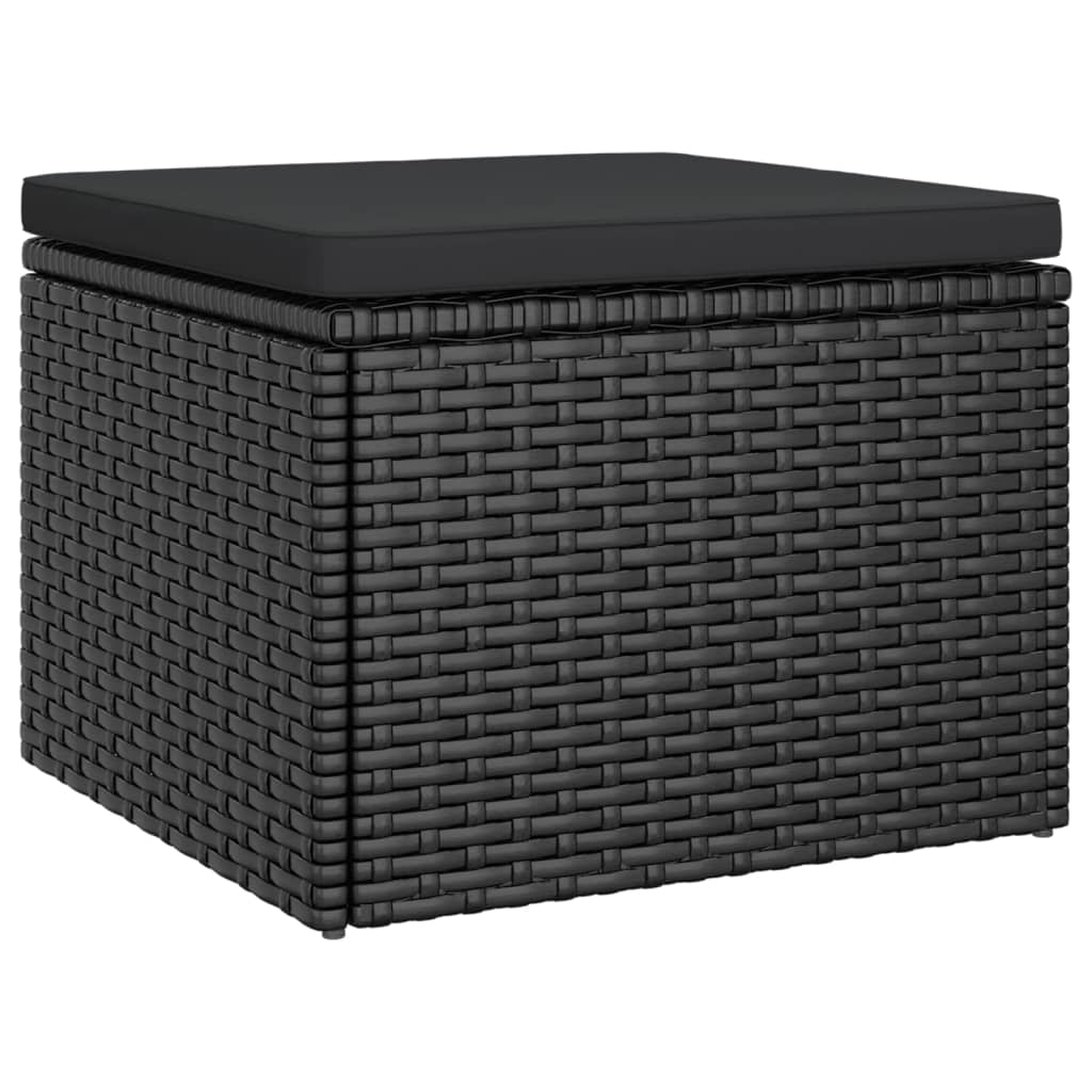 Tuinbank 3-zits met dak en voetenbank poly rattan zwart is nu te koop bij PeponiXL, paradijselijk wonen!