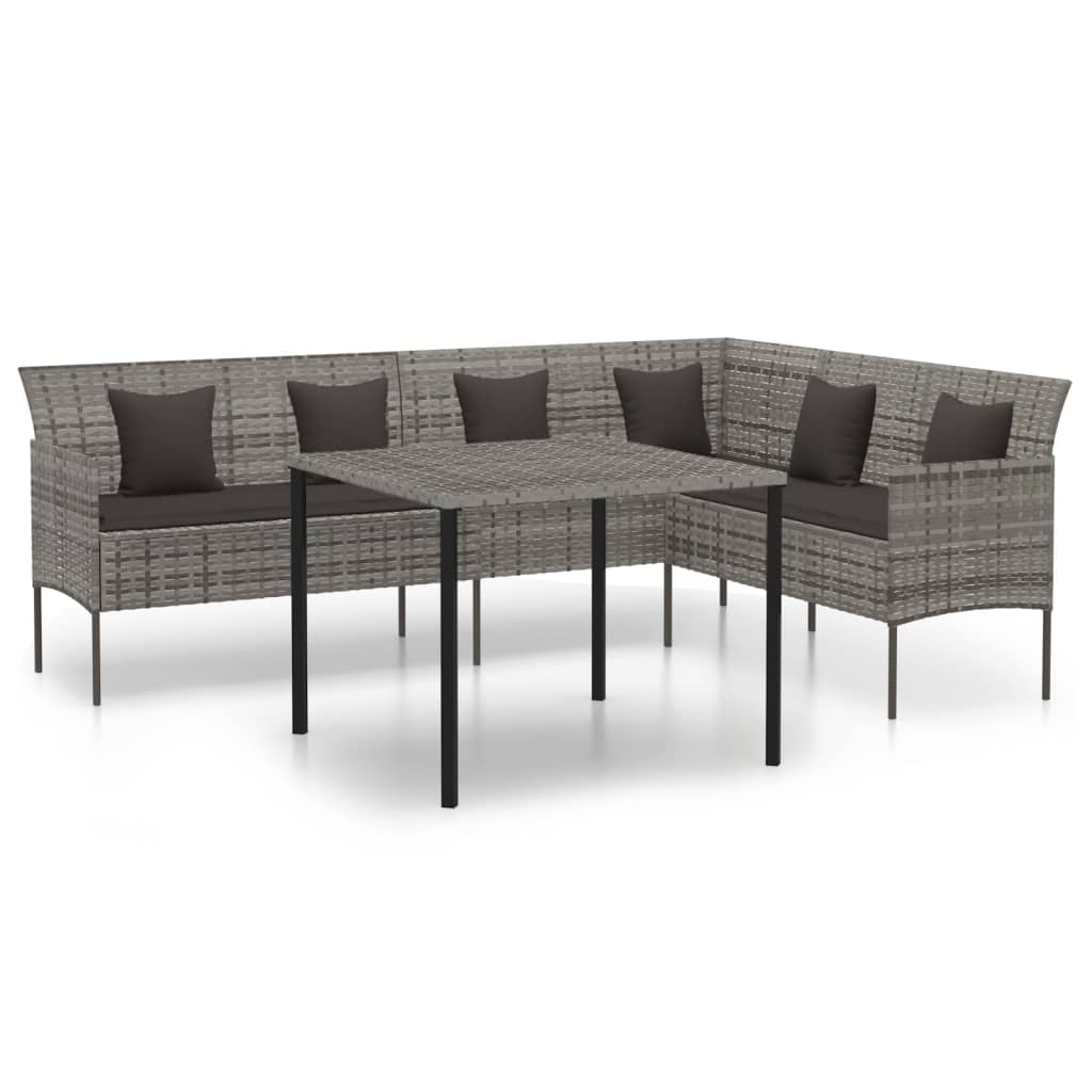 2-delige Tuinset met kussens poly rattan grijs is nu te koop bij PeponiXL, paradijselijk wonen!
