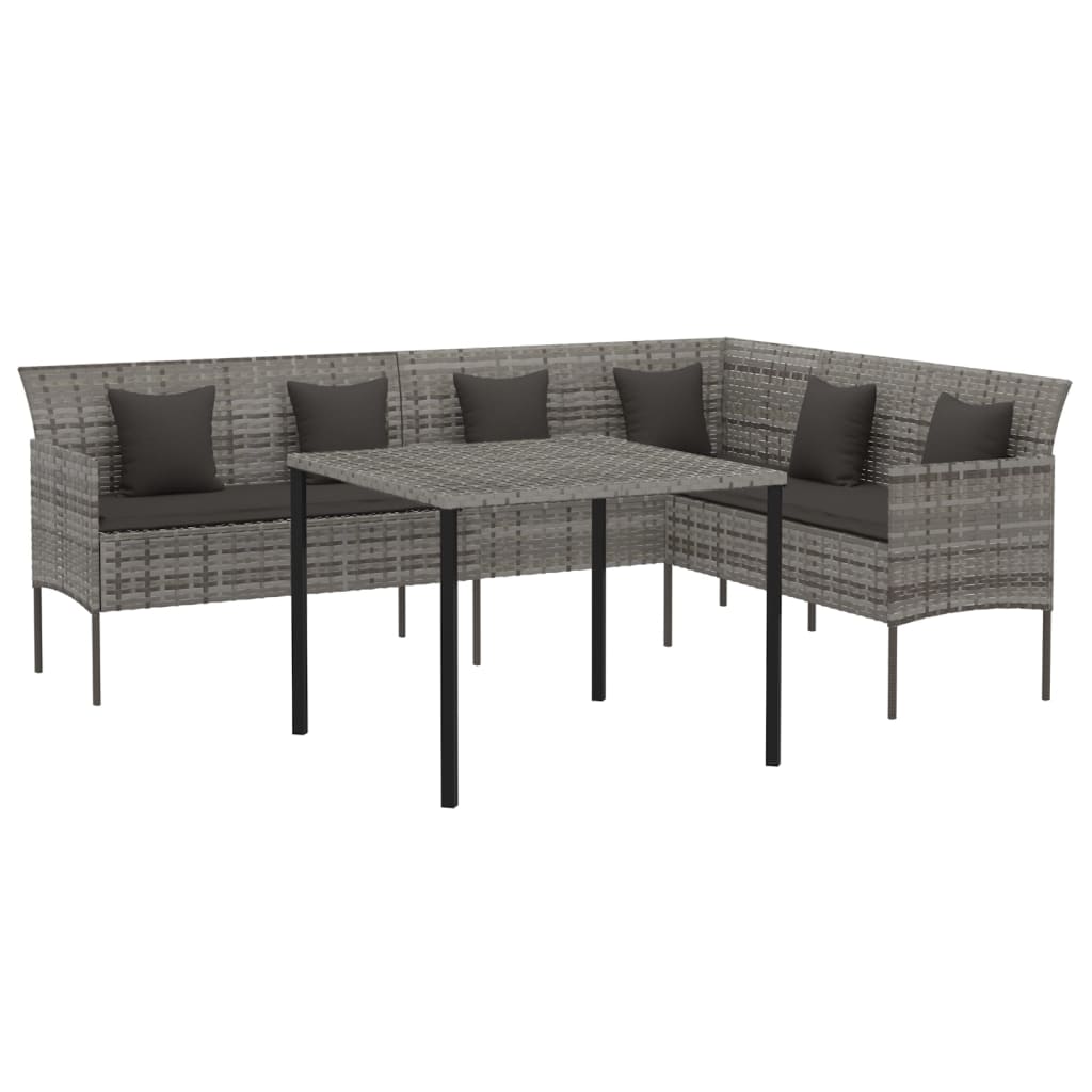 2-delige Tuinset met kussens poly rattan grijs is nu te koop bij PeponiXL, paradijselijk wonen!