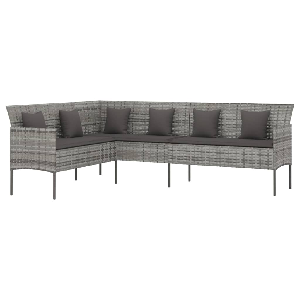 2-delige Tuinset met kussens poly rattan grijs is nu te koop bij PeponiXL, paradijselijk wonen!