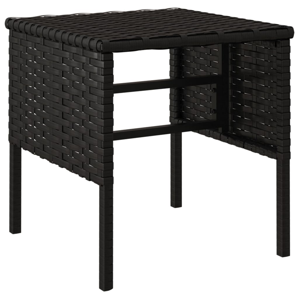 Tuinvoetenbanken 4 st met kussens poly rattan zwart is nu te koop bij PeponiXL, paradijselijk wonen!