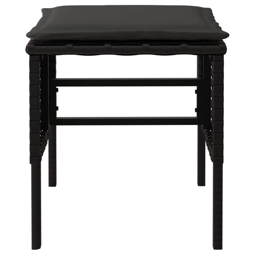 Tuinvoetenbanken 4 st met kussens poly rattan zwart is nu te koop bij PeponiXL, paradijselijk wonen!