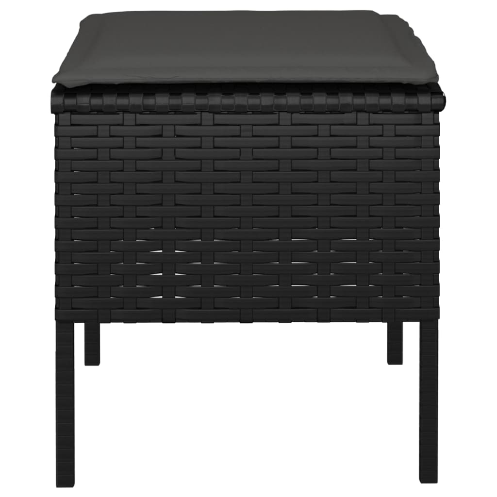 Tuinvoetenbanken 4 st met kussens poly rattan zwart is nu te koop bij PeponiXL, paradijselijk wonen!