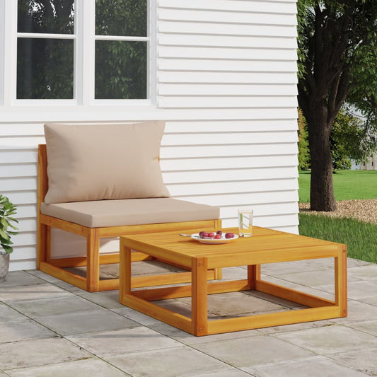 2-delige Loungeset met kussens massief acaciahout is nu te koop bij PeponiXL, paradijselijk wonen!
