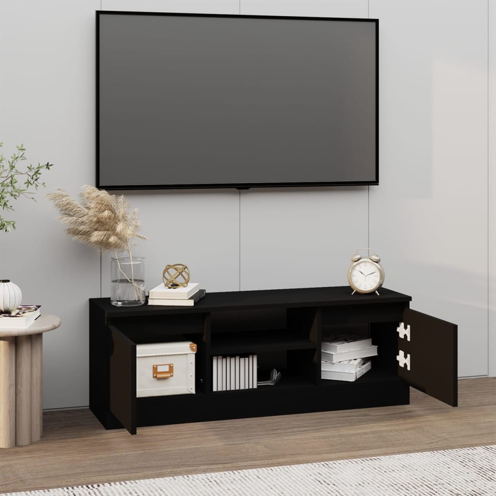 Tv-meubel met deur 102x30x36 cm zwart is nu te koop bij PeponiXL, paradijselijk wonen!