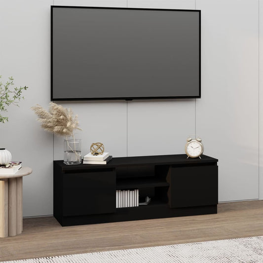 Tv-meubel met deur 102x30x36 cm zwart is nu te koop bij PeponiXL, paradijselijk wonen!