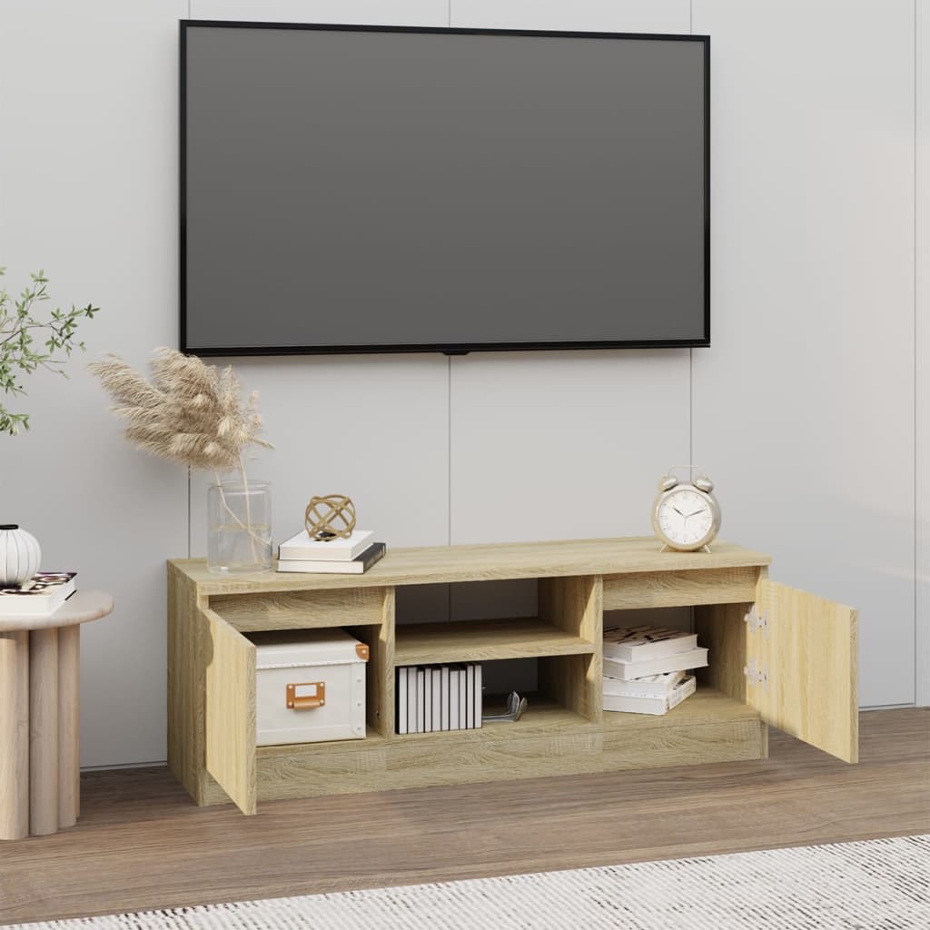 Tv-meubel met deur 102x30x36 cm sonoma eikenkleurig is nu te koop bij PeponiXL, paradijselijk wonen!
