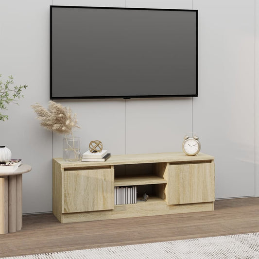 Tv-meubel met deur 102x30x36 cm sonoma eikenkleurig is nu te koop bij PeponiXL, paradijselijk wonen!