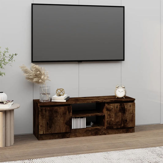 Tv-meubel met deur 102x30x36 cm gerookt eikenkleurig is nu te koop bij PeponiXL, paradijselijk wonen!