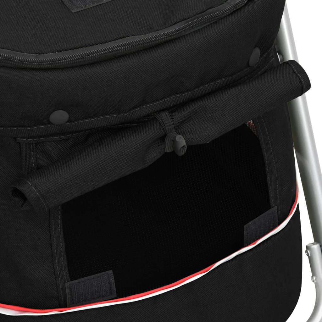 Hondenwagen inklapbaar 100x49x96 cm linnenstof zwart is nu te koop bij PeponiXL, paradijselijk wonen!