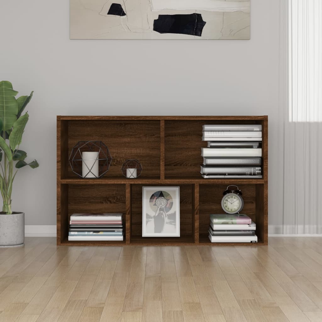 Boekenkast/dressoir 50x25x80 cm bewerkt hout bruin eikenkleur is nu te koop bij PeponiXL, paradijselijk wonen!