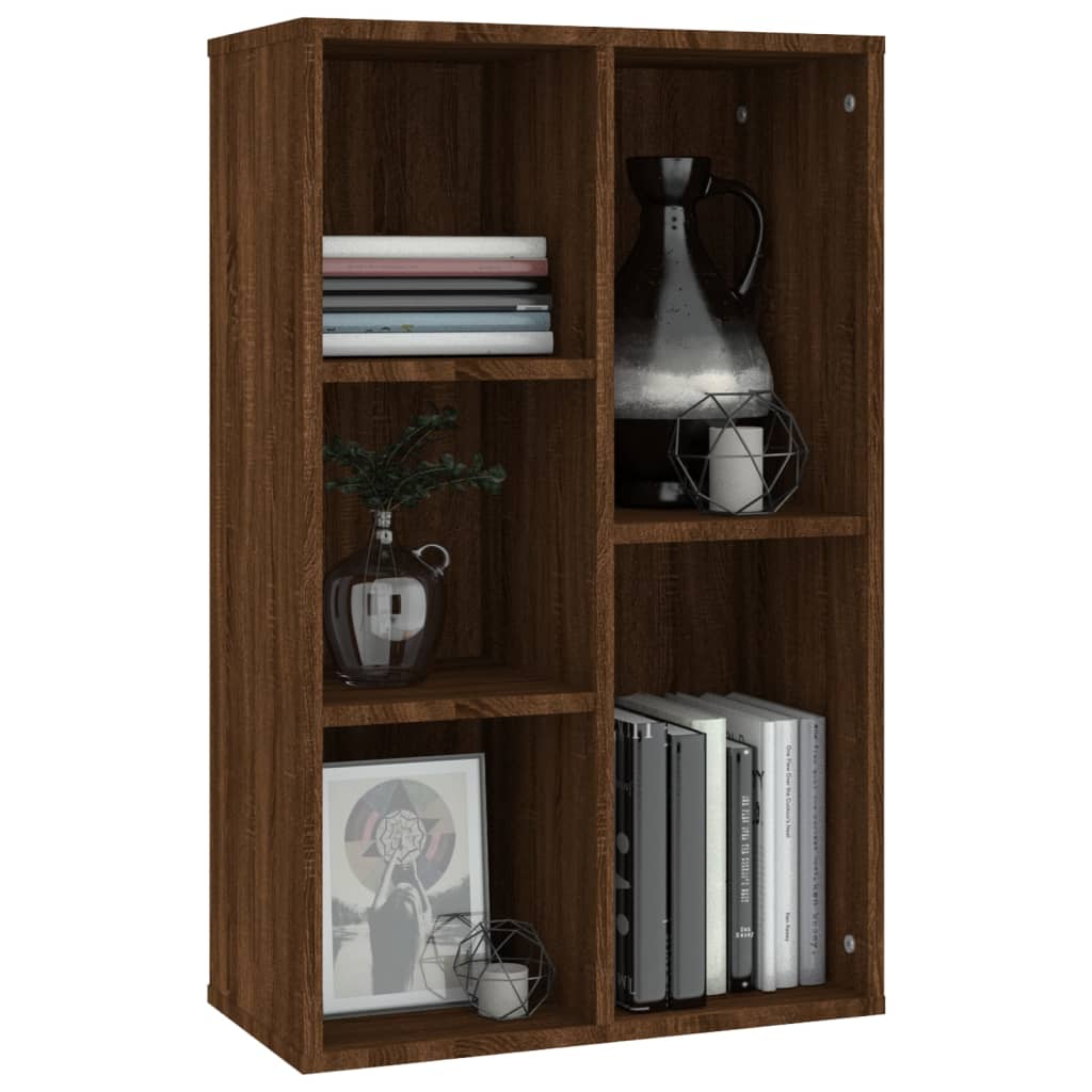 Boekenkast/dressoir 50x25x80 cm bewerkt hout bruin eikenkleur is nu te koop bij PeponiXL, paradijselijk wonen!