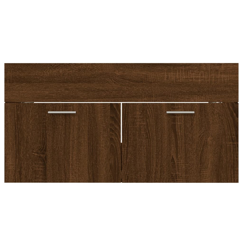 2-delige Badkamermeubelset bewerkt hout bruin eikenkleur is nu te koop bij PeponiXL, paradijselijk wonen!