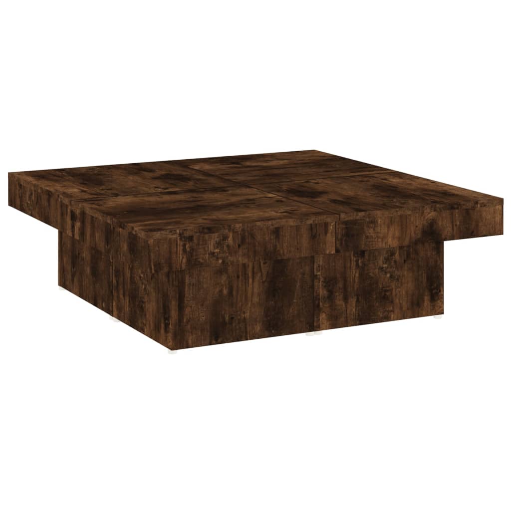 Salontafel 90x90x28 cm bewerkt hout gerookt eikenkleurig is nu te koop bij PeponiXL, paradijselijk wonen!
