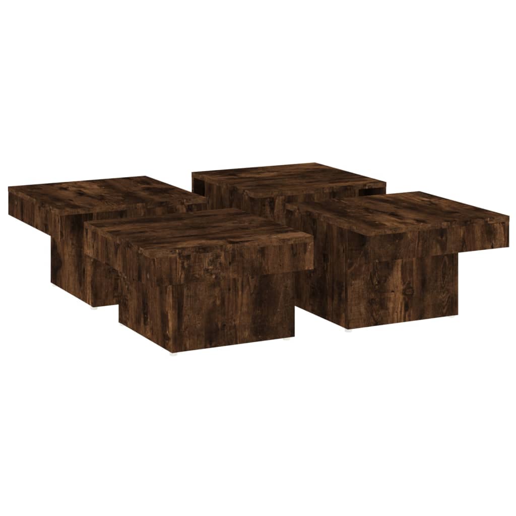 Salontafel 90x90x28 cm bewerkt hout gerookt eikenkleurig is nu te koop bij PeponiXL, paradijselijk wonen!