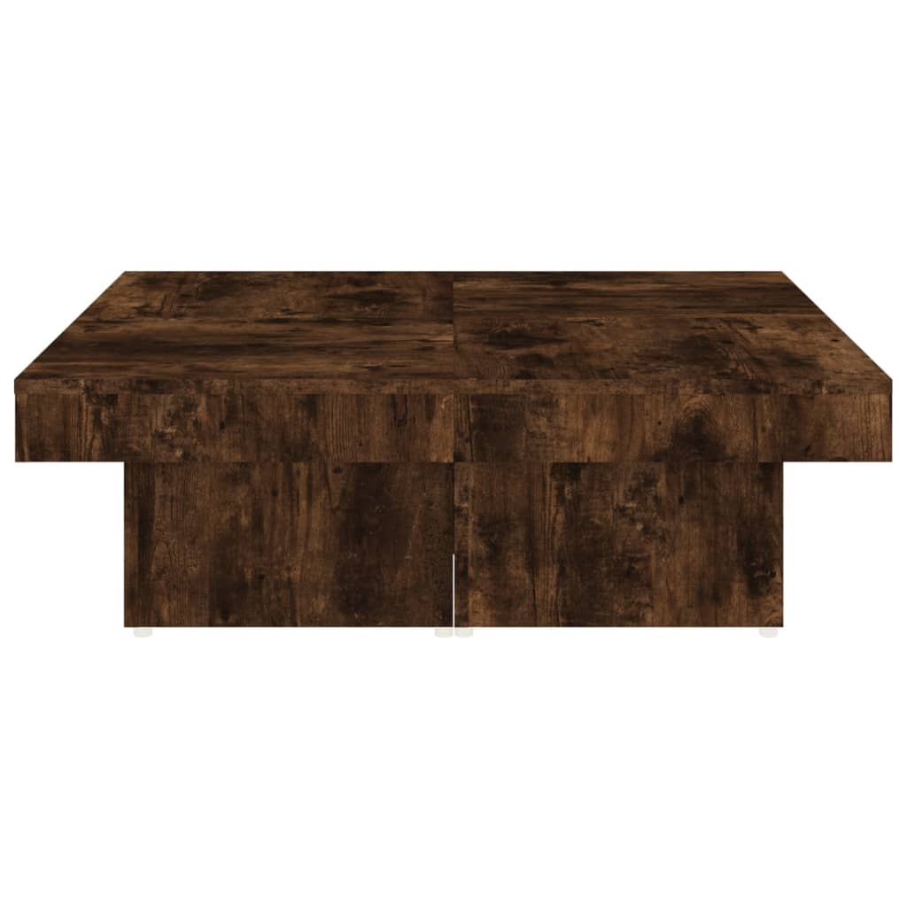 Salontafel 90x90x28 cm bewerkt hout gerookt eikenkleurig is nu te koop bij PeponiXL, paradijselijk wonen!