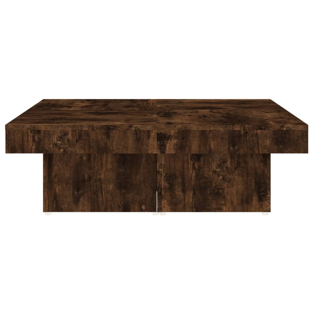 Salontafel 90x90x28 cm bewerkt hout gerookt eikenkleurig is nu te koop bij PeponiXL, paradijselijk wonen!
