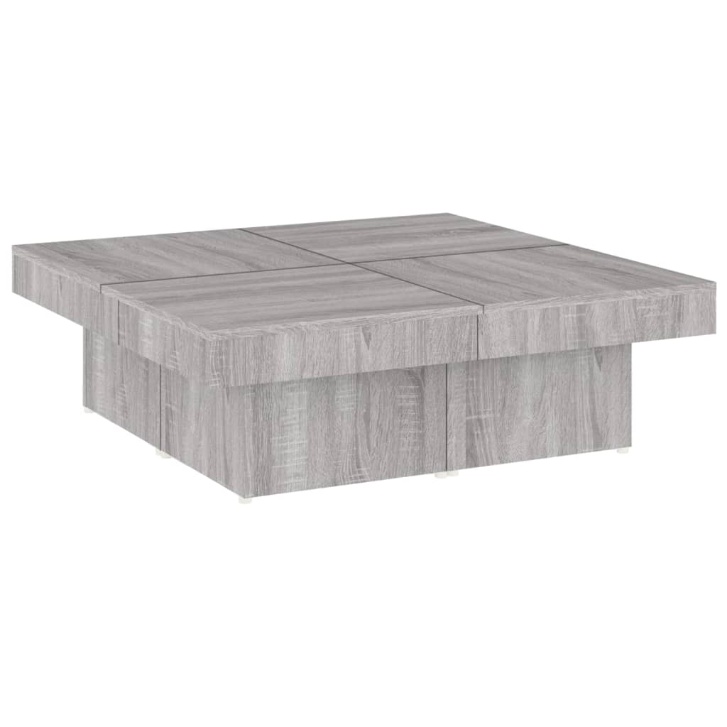 Salontafel 90x90x28 cm bewerkt hout grijs sonoma eikenkleurig is nu te koop bij PeponiXL, paradijselijk wonen!