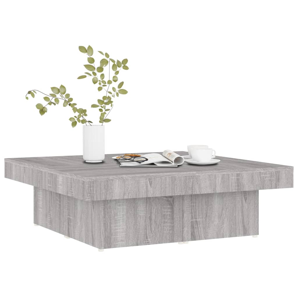 Salontafel 90x90x28 cm bewerkt hout grijs sonoma eikenkleurig is nu te koop bij PeponiXL, paradijselijk wonen!