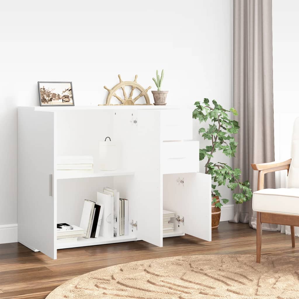 Dressoir 91x29,5x75 cm bewerkt hout wit is nu te koop bij PeponiXL, paradijselijk wonen!
